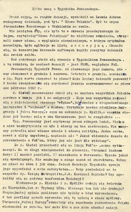 Kilka uwag o Tygodniku Powszechnym