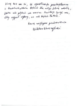 List od Wiktora Woroszylskiego