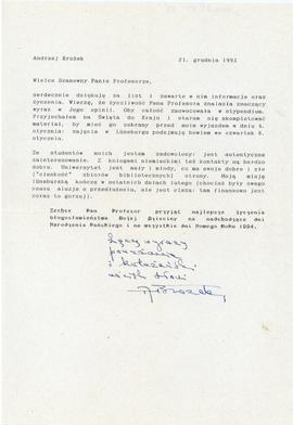 List od Andrzeja Brożka