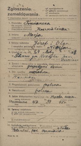 Zgłoszenie zameldowania