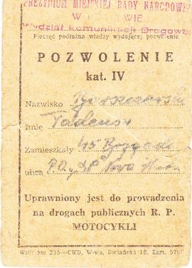 Pozwolenie [dot. prowadzenia pojazdu]