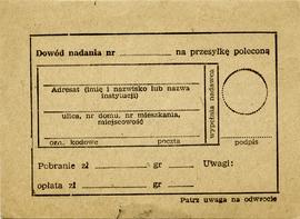 Dowód nadania na przesyłkę poleconą