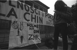 Protest pod ambasadą Chin w Warszawie