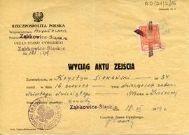 Wyciąg Aktu Zejścia