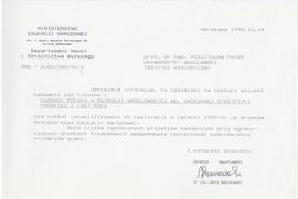 Pismo z Ministerstwa Edukacji Narodowej