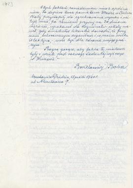 List Bartłomieja Boby do Sądu Najwyższego w Warszawie